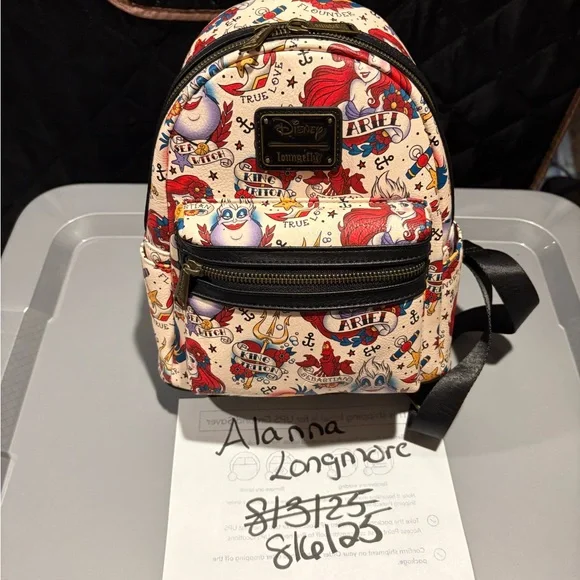 NWT Loungefly Exclusive Little Mermaid Tattoo Mini Backpack Loungefly Disney The Little Mermaid Ariel Cake Mini Backpack  main image 2